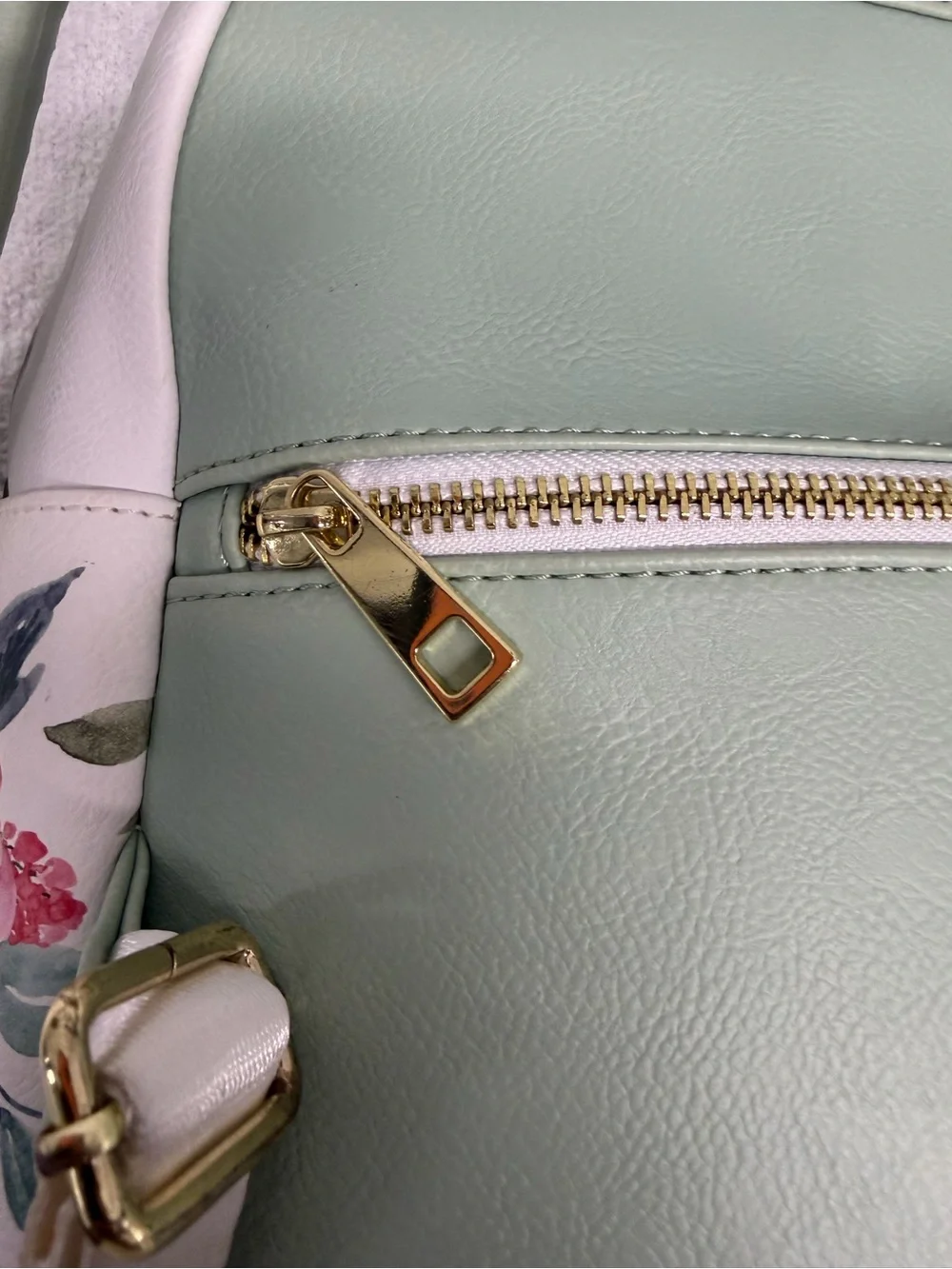 Floral White & Sage Mini Backpack by